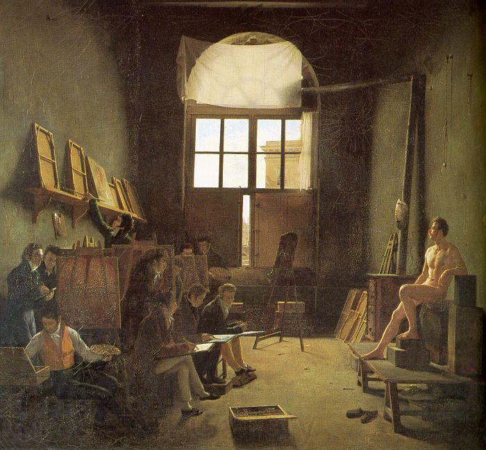 Leon-Matthieu Cochereau Interior of the Studio of David France oil painting art